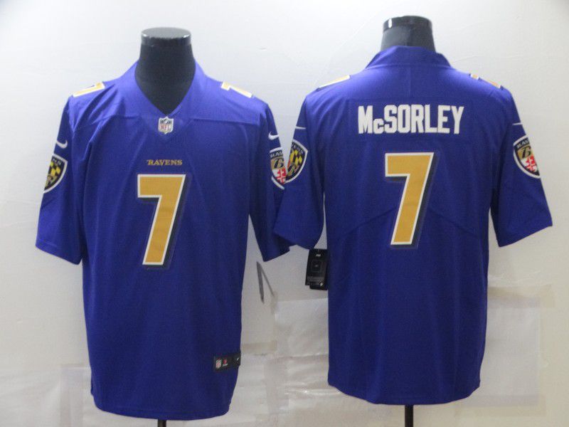 Men Baltimore Ravens 7 Mcsorley Purple Nike Limited Vapor Untouchable NFL Jerseys